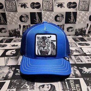 Authentic Goorin Bros KIDS White Tiger "tiger"  Stripe Earner Blue Hat
